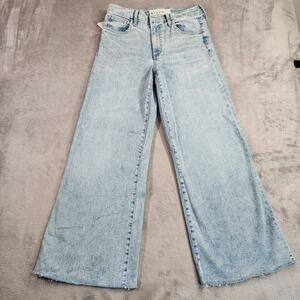 New Frank & Eileen Galway Wide Leg Raw Hem Jeans Denim Mine Wash 27 Wide Leg Nwt